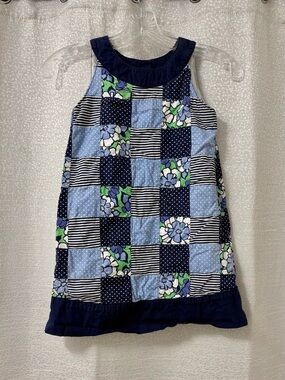 Gymboree Navy Flower Patch Polka Shirt Dress Summer dress BUNDLE girls size 7